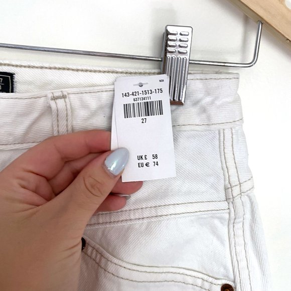 Abercrombie & Fitch White Denim Skirt Button Up - Size 27 - Picture 4 of 4